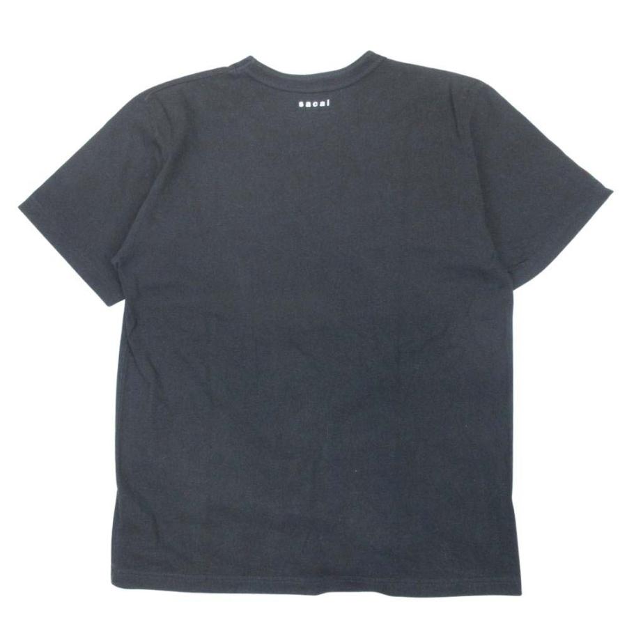 美品 Sacai サカイ 21ss TRANsition T-Shirt プリント Tシャツ カットソー トップス 半袖 クルーネック 21-0291S 3 黒 ブラック メンズ 古着 中古 | sacai | 01
