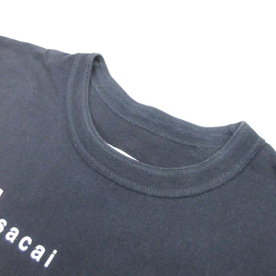 美品 Sacai サカイ 21ss TRANsition T-Shirt プリント Tシャツ カットソー トップス 半袖 クルーネック 21-0291S 3 黒 ブラック メンズ 古着 中古 | sacai | 03