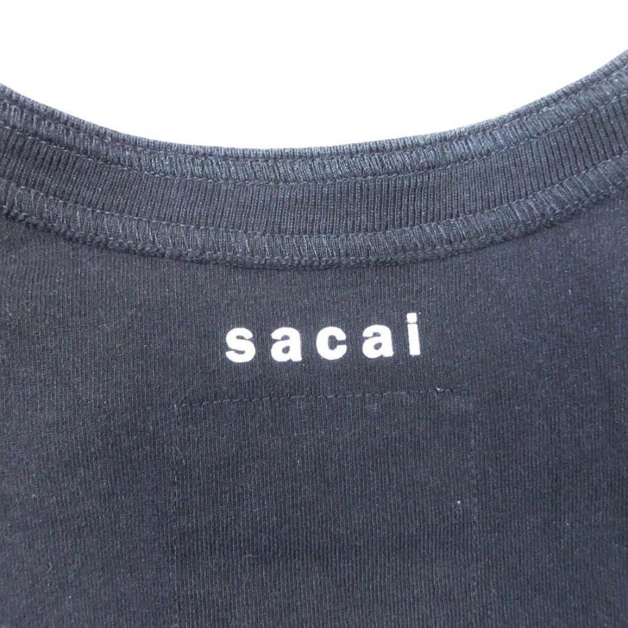 美品 Sacai サカイ 21ss TRANsition T-Shirt プリント Tシャツ カットソー トップス 半袖 クルーネック 21-0291S 3 黒 ブラック メンズ 古着 中古 | sacai | 04