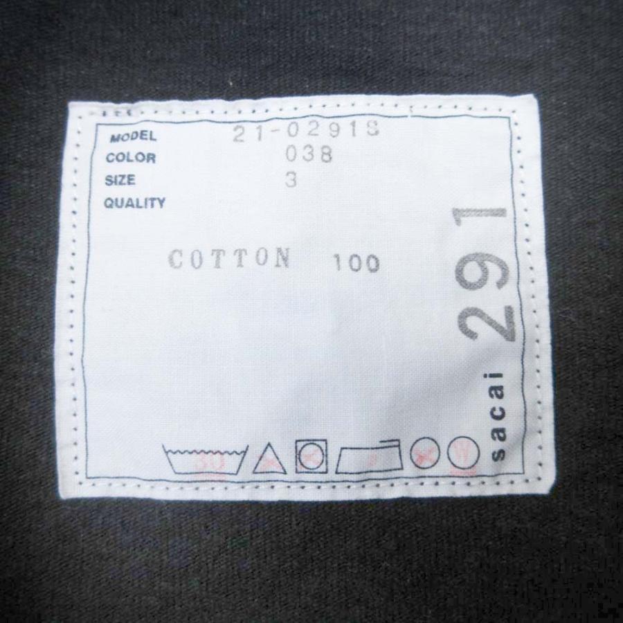 美品 Sacai サカイ 21ss TRANsition T-Shirt プリント Tシャツ カットソー トップス 半袖 クルーネック 21-0291S 3 黒 ブラック メンズ 古着 中古 | sacai | 05