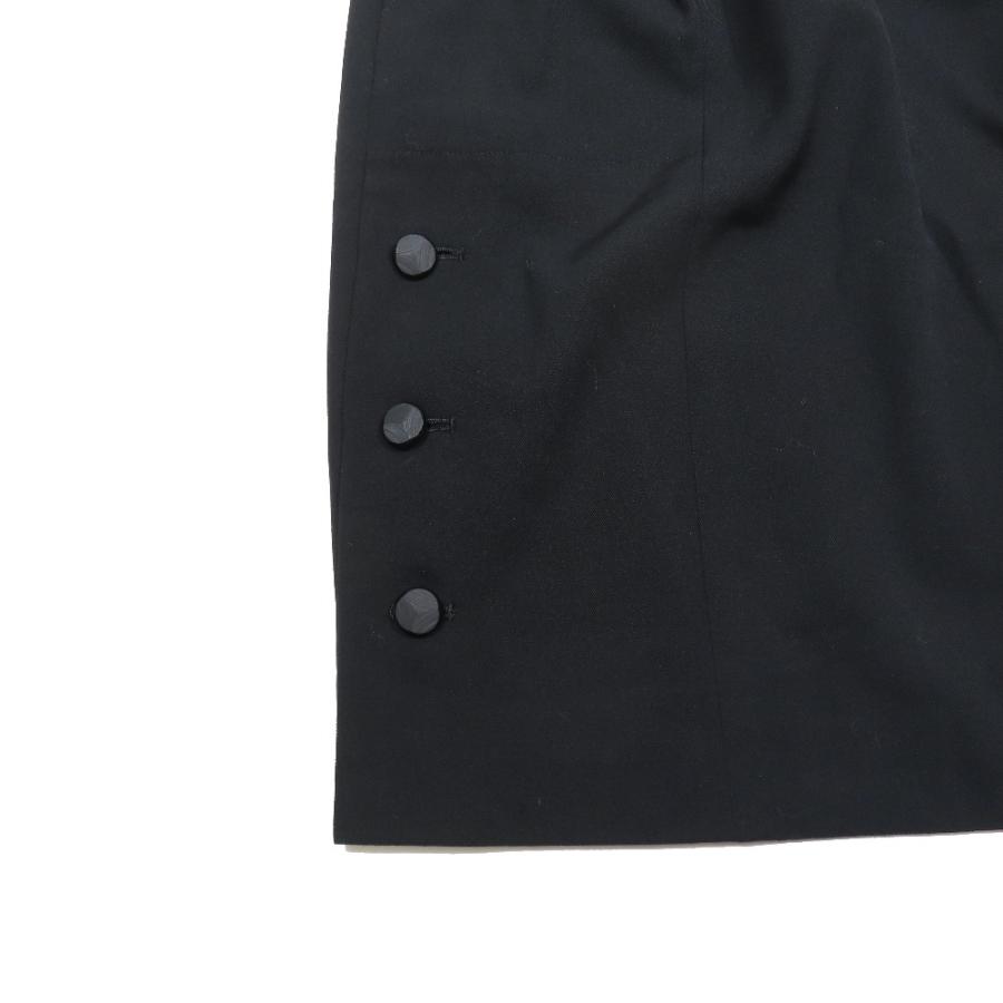美品 YVES SAINT LAURENT イヴサンローラン ヴィンテージ タイトスカート ショート丈 サイドボタン ウール L ブラック レディース 古着 中古 | Yves Saint Laurent | 03