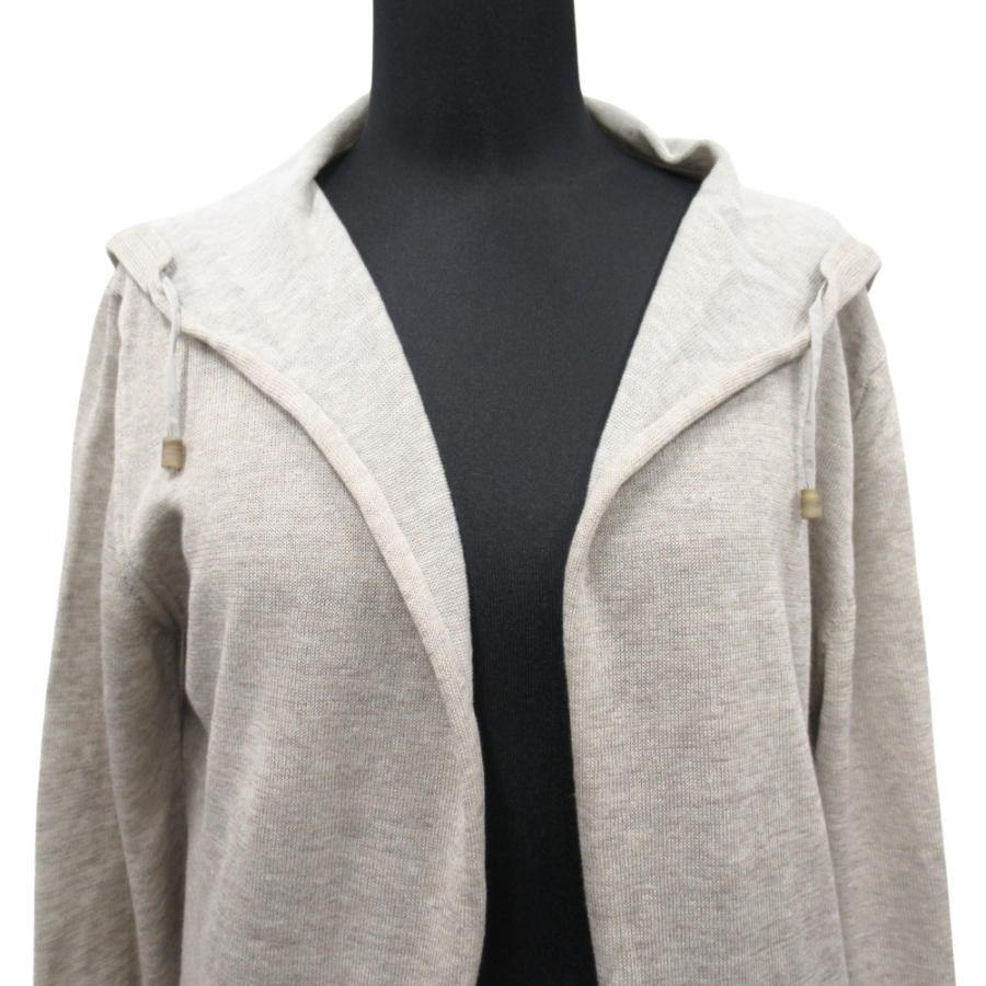 美品 FABIANA FILIPPI ファビアナ フィリッピ コットン リネン ニット パーカー ジャケット ブルゾン サイズM グレージュ系 レディース 古着 中古 | FABIANA FILIPPI | 02
