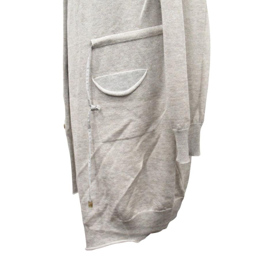 美品 FABIANA FILIPPI ファビアナ フィリッピ コットン リネン ニット パーカー ジャケット ブルゾン サイズM グレージュ系 レディース 古着 中古 | FABIANA FILIPPI | 04