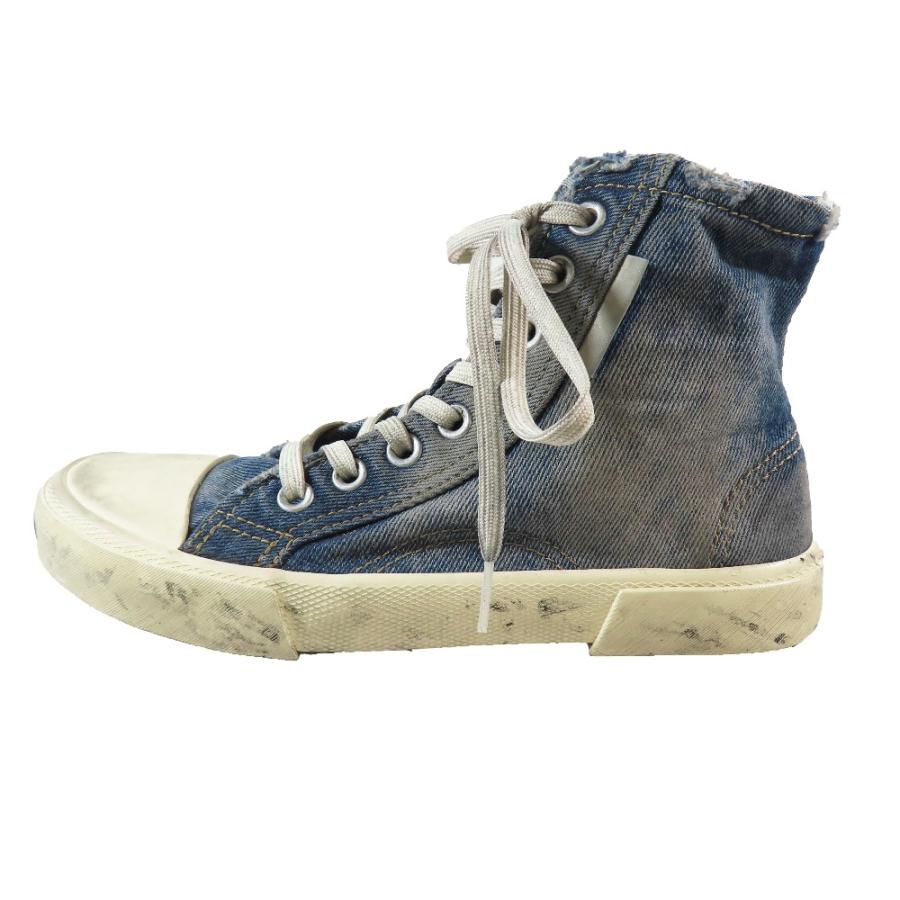 BALENCIAGA デニム ハイカットスニーカー パリスニーカー BALENCIAGA（バレンシアガ） 新品同様 PARIS HIGH TOP デニム ダメージ