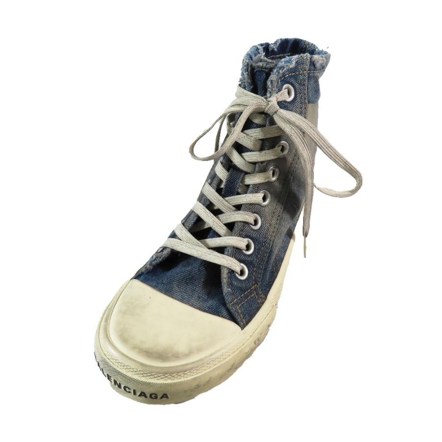 BALENCIAGA（バレンシアガ） 新品同様 PARIS HIGH TOP デニム ダメージ