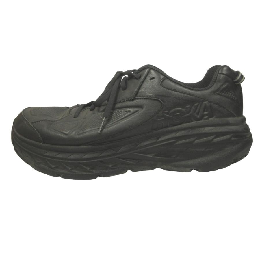 HOKA ONE ONE ホカオネオネ BONDI LTR WIDE ボンダイ ワイド レザー スニーカー F27219J 28.5cm 黒 ブラック メンズ 古着 中古 | 