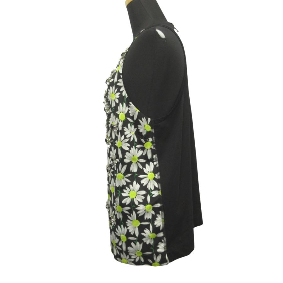 美品 SPORTMAX CODE スポーツマックス コード マックスマーラ ビジュー ノースリーブ カットソー タンクトップ 花柄 L ブラック レディース 古着 中古 |  | 02