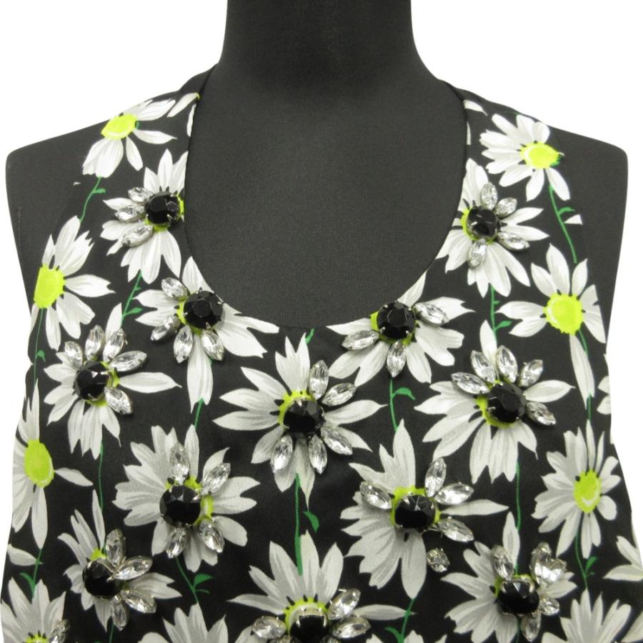 美品 SPORTMAX CODE スポーツマックス コード マックスマーラ ビジュー ノースリーブ カットソー タンクトップ 花柄 L ブラック レディース 古着 中古 |  | 03