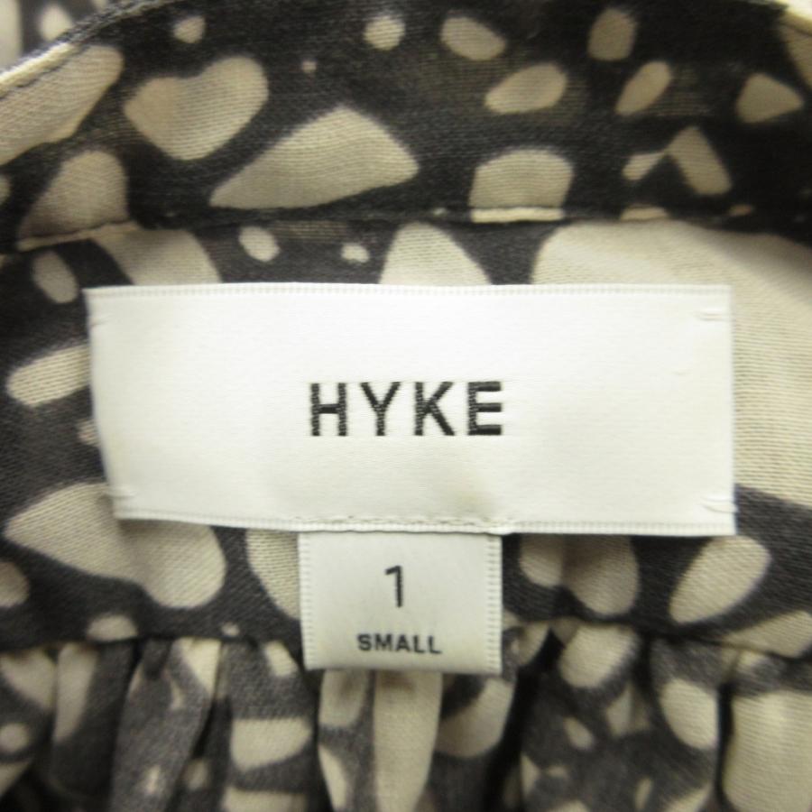 美品 HYKE ハイク 23ss PEBBLE PRINTED DRESS ペブル プリント ドレス シャツ ワンピース カットソー ロング ダブルカフス 1 グレー レディース 古着 中古 | HYKE | 05