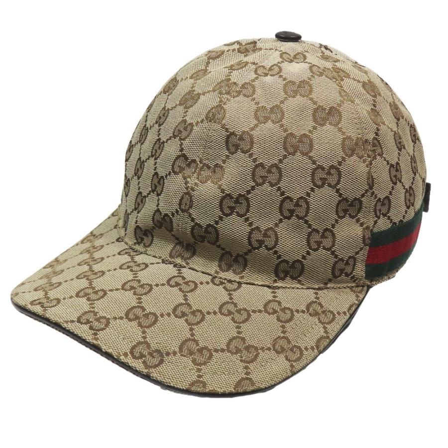 GUCCI GGキャンバス キャップ シェリーライン ウェブストライプGG金具 GUCCI（グッチ） 良品 ベースボールキャップ GG キャンバス ウェブ
