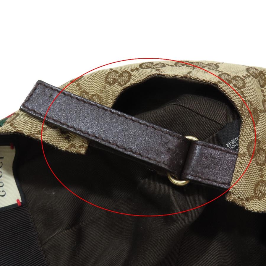 GUCCI GGキャンバス キャップ シェリーライン ウェブストライプGG金具 GUCCI（グッチ） 良品 ベースボールキャップ GG キャンバス ウェブ