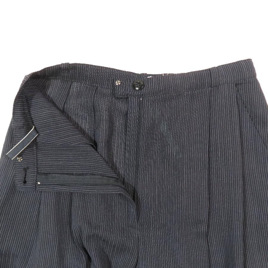 美品 Christian Dior クリスチャンディオール ヴィンテージ ストライプ ワイド スラックスパンツ タックパンツ シアー M ブラック レディース 古着 中古 | Christian Dior | 02