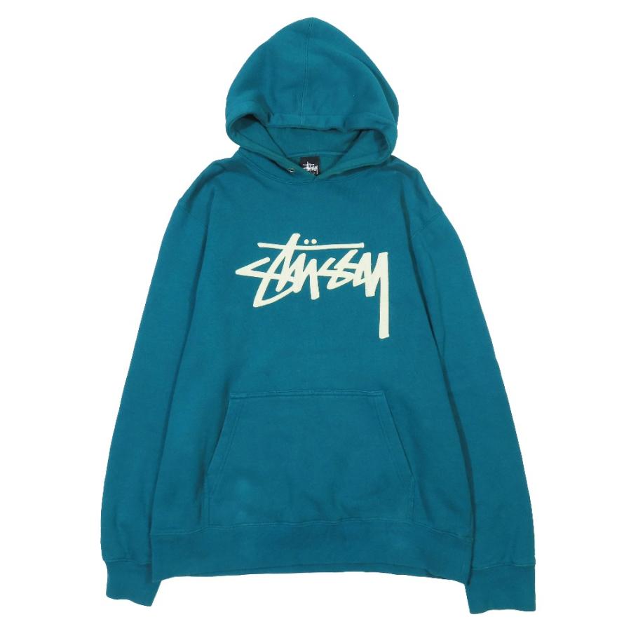 美品 STUSSY ステューシー ロゴ スウェット パーカー フーディ プルオーバー 長袖 XL ブラック メンズ 古着 中古 USED STUSSY（ステューシー） 良品 ロゴ スウェット パーカー フーディ プル