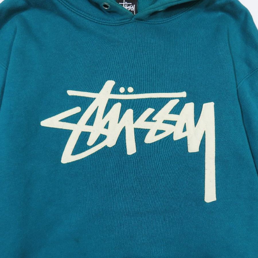 美品 STUSSY ステューシー ロゴ スウェット パーカー フーディ プルオーバー 長袖 XL ブラック メンズ 古着 中古 USED STUSSY（ステューシー） 良品 ロゴ スウェット パーカー フーディ プル