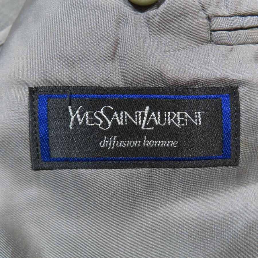YVES SAINT LAURENT イヴサンローラン ヴィンテージ テーラードジャケット ブレザー 背抜き 2B サイドベンツ グレー メンズ 古着 中古 | Yves Saint Laurent | 08