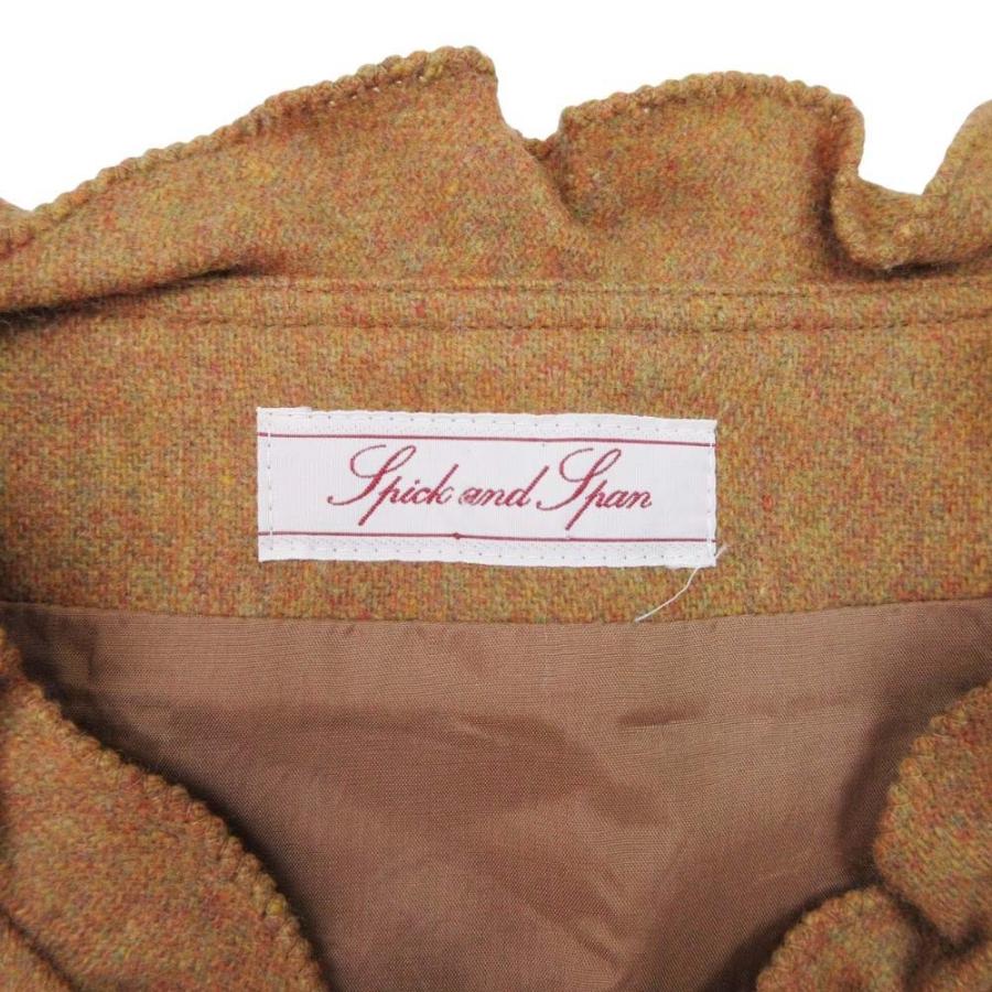 美品 Spick and Span スピックアンドスパン フリルネック 半袖 トップス カットソー ウールツイード ブラウス 茶 ブラウン系 レディース 古着 中古 |  | 06