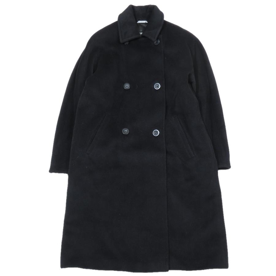 MAX MARA マックスマーラ 銀タグ ヴァージンウール ダブル ロング コート アウター ジャケット 34 ブラック レディース 古着 中古 | Max Mara