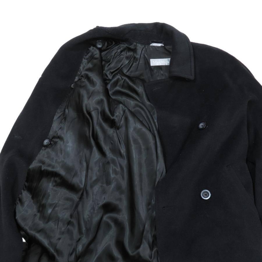 MAX MARA マックスマーラ 銀タグ ヴァージンウール ダブル ロング コート アウター ジャケット 34 ブラック レディース 古着 中古 | Max Mara | 02