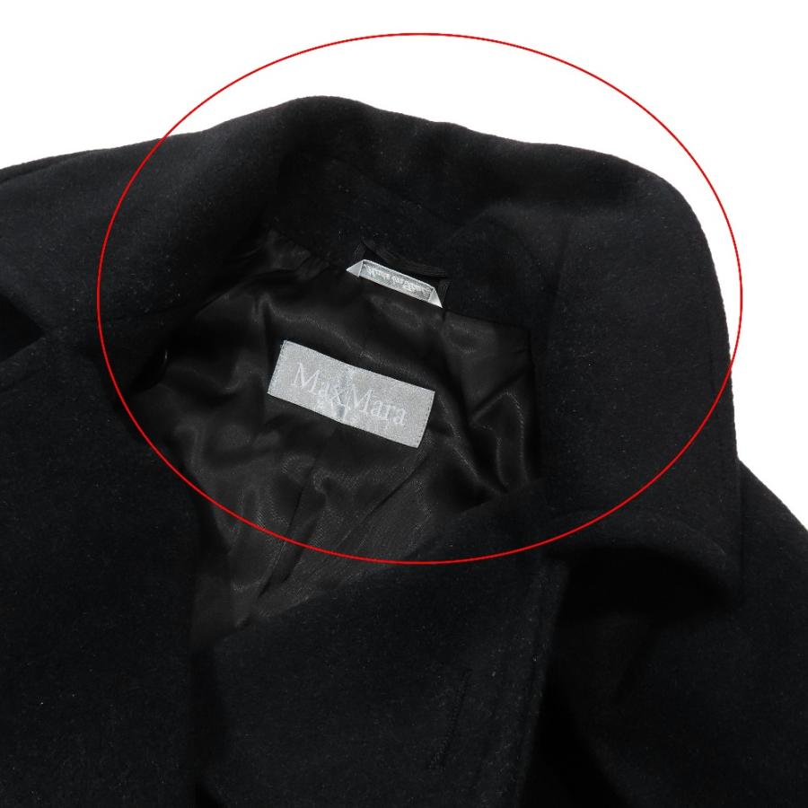 MAX MARA マックスマーラ 銀タグ ヴァージンウール ダブル ロング コート アウター ジャケット 34 ブラック レディース 古着 中古 | Max Mara | 08