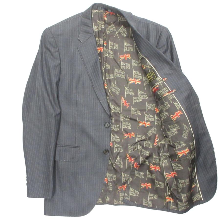 美品 Paul Smith ポール・スミス ロロピアーナ セットアップ スーツ ジャケット スラックス パンツ 総裏 ストライプ サイズL グレー メンズ 古着 中古 | Paul Smith | 02