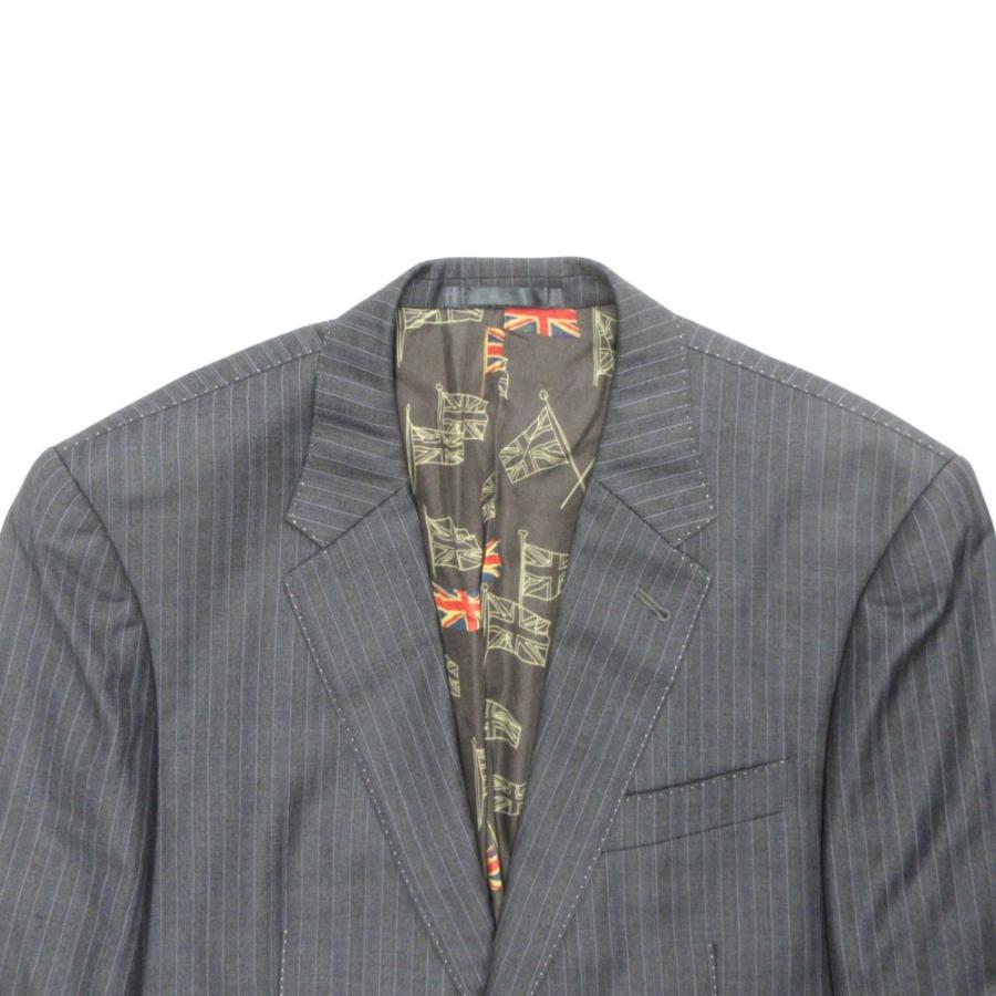美品 Paul Smith ポール・スミス ロロピアーナ セットアップ スーツ ジャケット スラックス パンツ 総裏 ストライプ サイズL グレー メンズ 古着 中古 | Paul Smith | 04