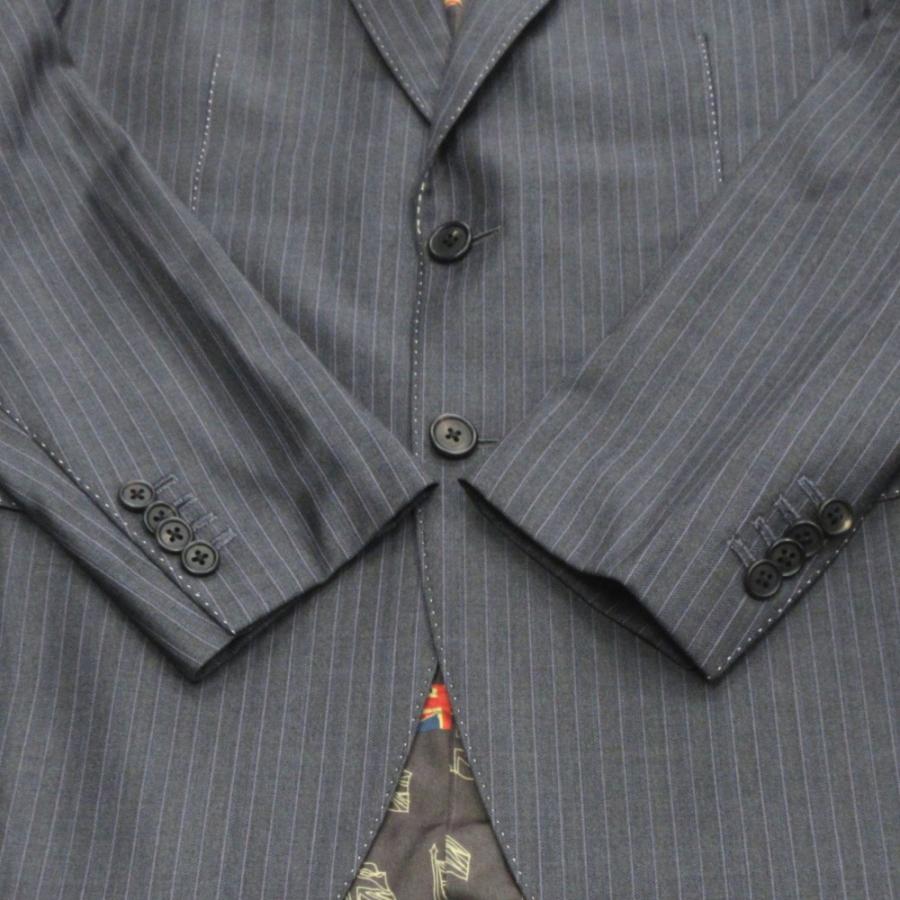 美品 Paul Smith ポール・スミス ロロピアーナ セットアップ スーツ ジャケット スラックス パンツ 総裏 ストライプ サイズL グレー メンズ 古着 中古 | Paul Smith | 06