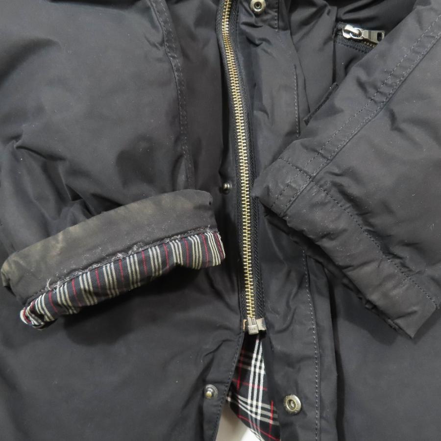 BURBERRY BLACK LABEL バーバリー ブラックレーベル ファー モッズコート ダウンコート アウター L ブラック メンズ 古着 中古 USED BURBERRY BLACK LABEL（バーバリーブラックレーベル） バーバリー