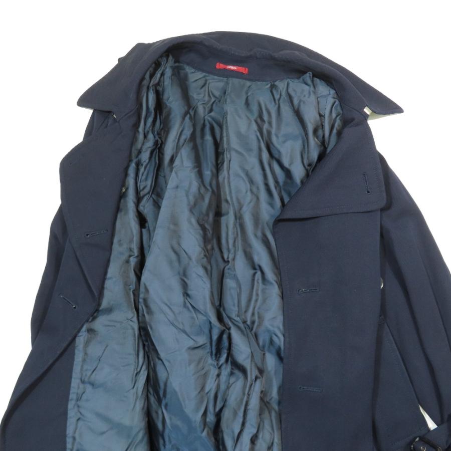 D'URBAN ダーバン トレンチコート ジャケット ダブルブレスト ベルト ロング ウール 56 大きいサイズ ネイビー メンズ 古着 中古 | D'URBAN | 02