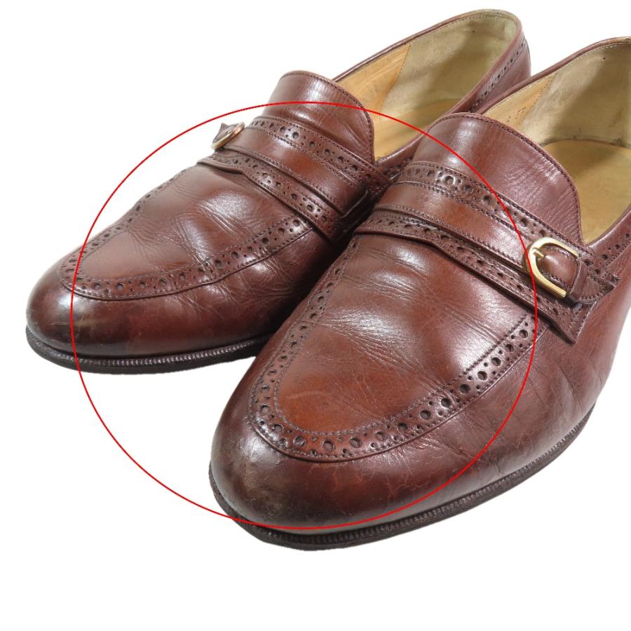 Salvatore Ferragamo サルヴァトーレフェラガモ ベルトストラップ ローファー レザー シューズ 8EE ダークブラウン メンズ 古着 中古 |  | 07