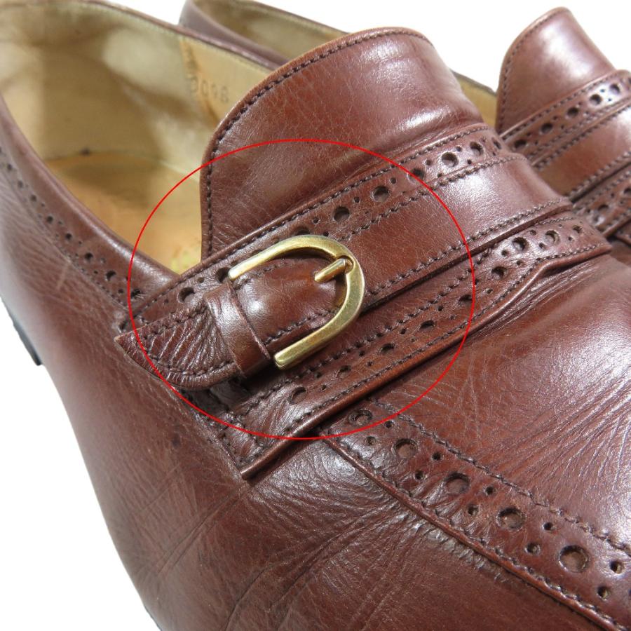 Salvatore Ferragamo サルヴァトーレフェラガモ ベルトストラップ ローファー レザー シューズ 8EE ダークブラウン メンズ 古着 中古 |  | 08