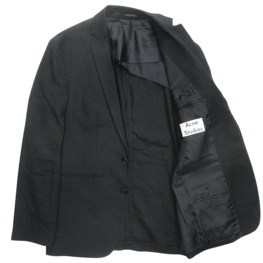美品 ACNE STUDIOS アクネストゥディオズ 15SS ZOOTY J リネン シングル ブレスト スーツ ジャケット ブレザー 背抜き 44 黒 ブラック メンズ 古着 中古 | Acne Studios | 01