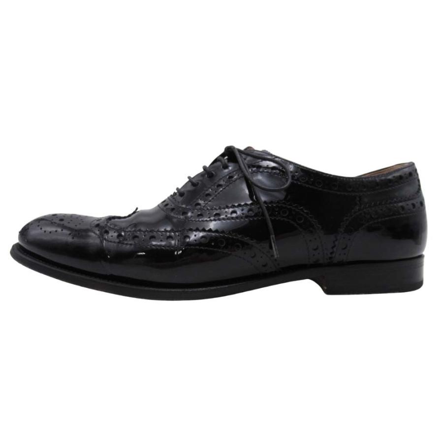 良品 CHURCH'S チャーチ BURWOOD 3W バーウッド オックスフォードシューズ エナメル フルブローグ ウィングチップ 革靴 36/23.0 黒 レディース 古着 中古 | Church's