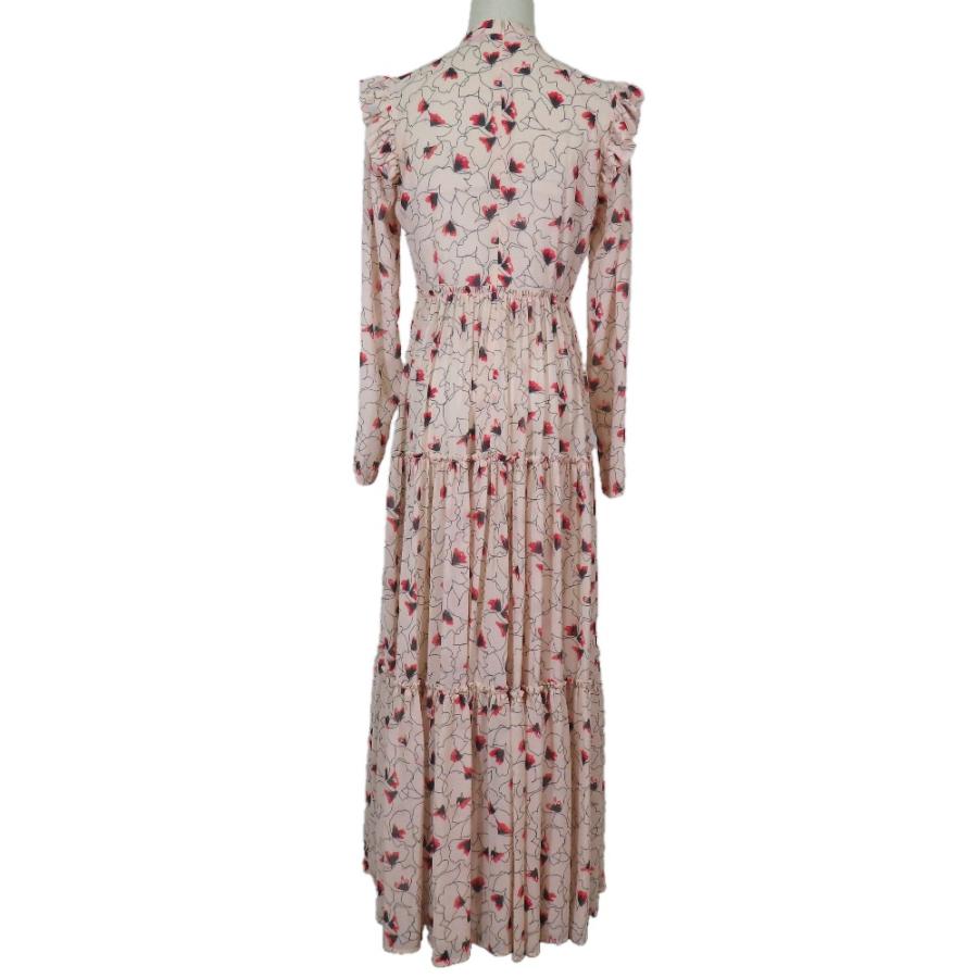 美品 DOUBLE STANDARD CLOTHING ダブルスタンダードクロージング シフォンフリルワンピース ドレス 長袖 ロング丈 36 ピンク レディース 古着 中古 | DOUBLE STANDARD CLOTHING | 02