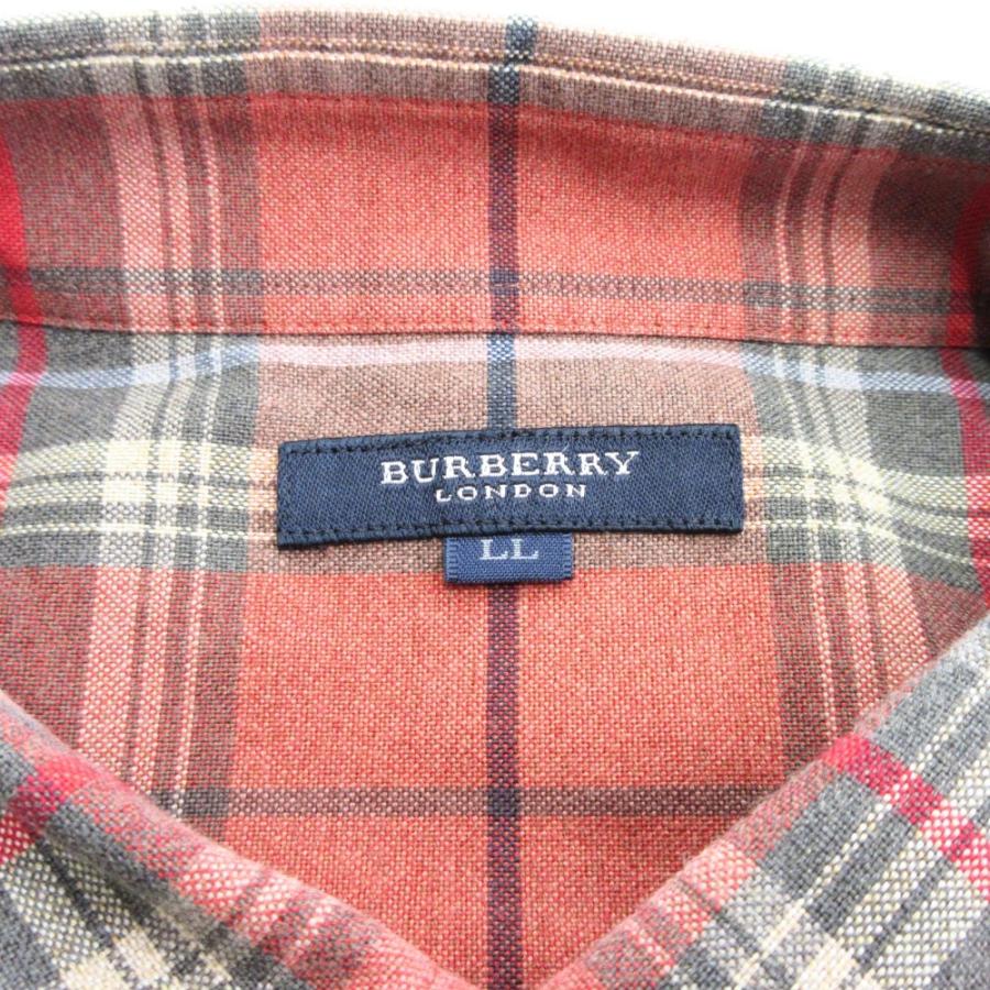 美品 BURBERRY LONDON バーバリーロンドン チェック柄 ボタンダウン シャツ カットソー ブラウス 長袖 LL 大きいサイズ 赤 レッド系 メンズ 古着 中古 |  | 04