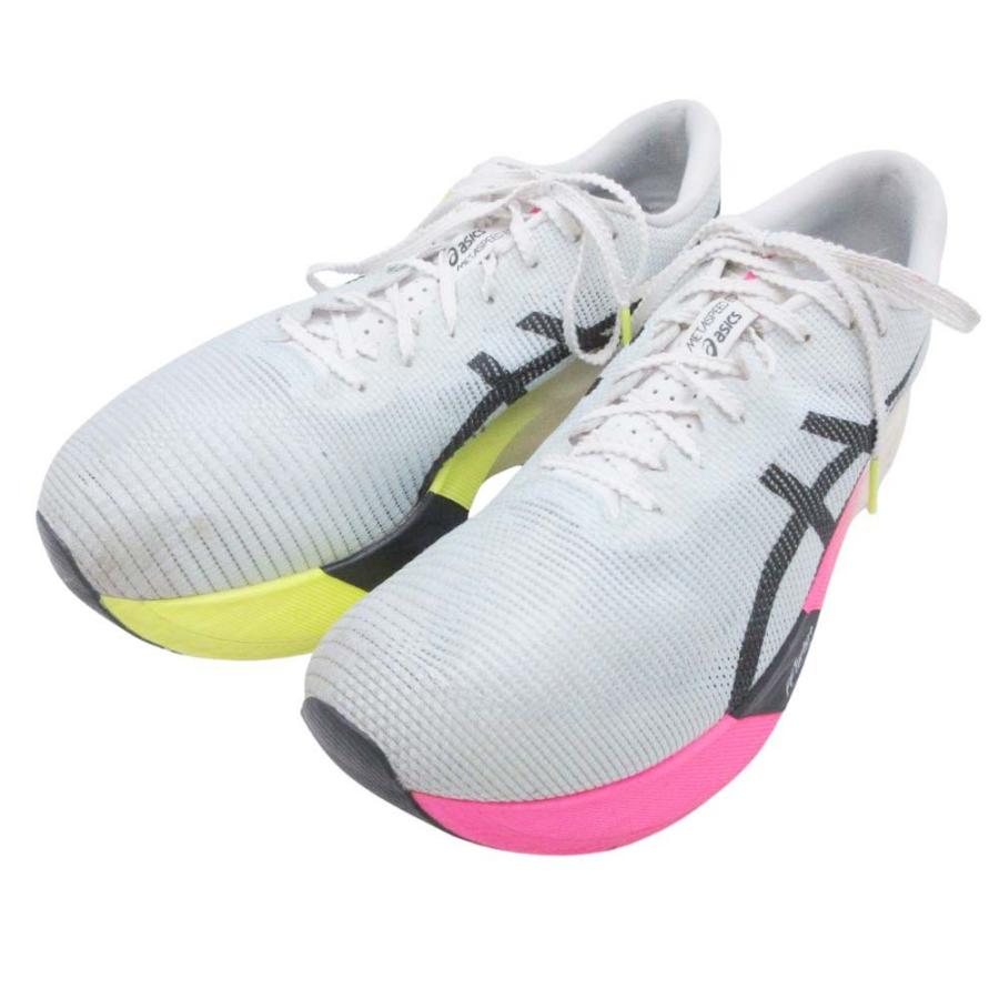 良品 asics アシックス METASPEED EDGE PARIS メタスピードエッジ パリ ランニングシューズ トレーニング 28.0cm グレー ピンク メンズ 古着 中古 | ASICS | 02