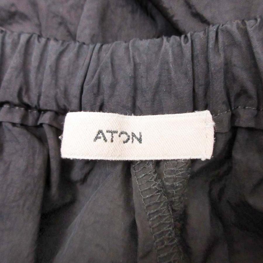 美品 ATON エイトン HAND DYED NYLON OVER PANTS ナイロン パンツ トラウザー ボトムス イージー 6 こげ茶 ダークブラウン メンズ 古着 中古 | ATON | 04
