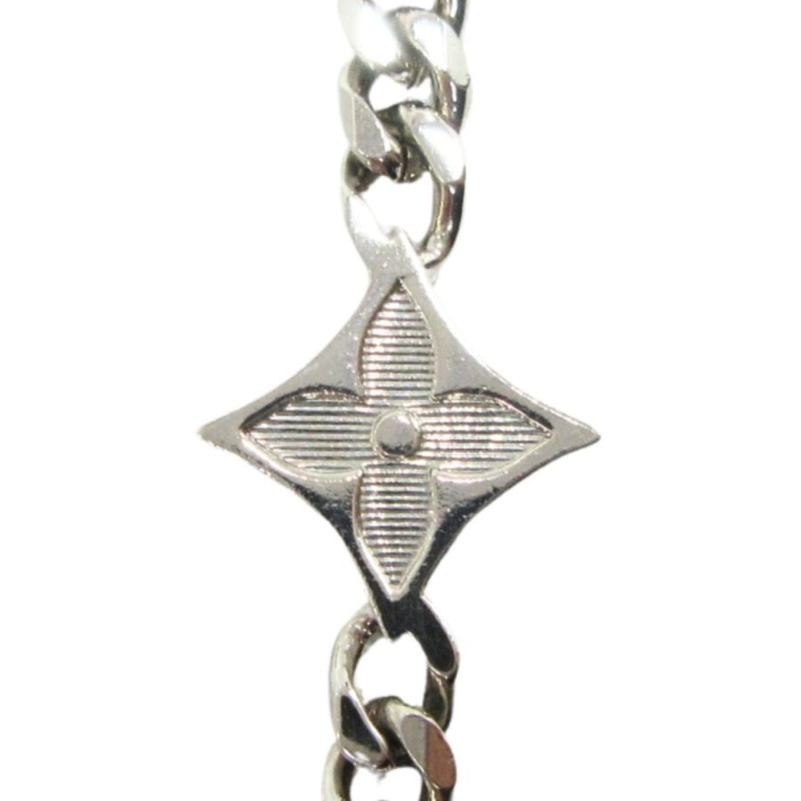 美品 LOUIS VUITTON ルイヴィトン メタル ネックレス アクセサリー モノグラム ロウ LV フラワー M01490 RM3273 シルバー メンズ 古着 中古 USED LOUIS VUITTON（ルイ・ヴィトン） 美品 メタル ネックレス