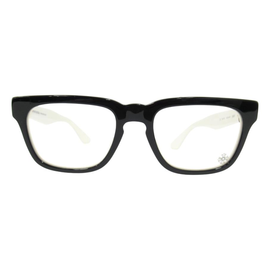 美品 CHROME HEARTS クロムハーツ EASY メガネ めがね 眼鏡 CHクロス サイズ50□19-147 ブラック/ホワイト キッズ 古着 中古 | CHROME HEARTS