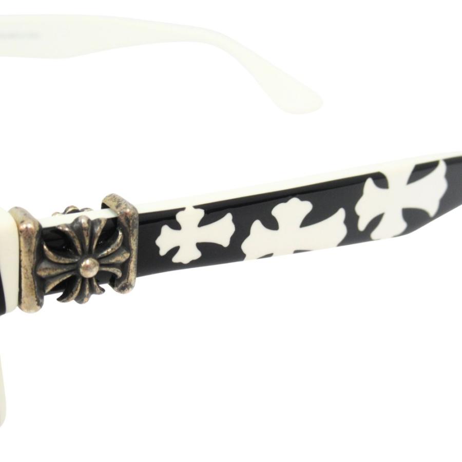 美品 CHROME HEARTS クロムハーツ EASY メガネ めがね 眼鏡 CHクロス サイズ50□19-147 ブラック/ホワイト キッズ 古着 中古 | CHROME HEARTS | 03