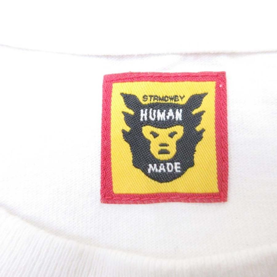 美品 HUMAN MADE ヒューマンメイド ロゴプリント Tシャツ カットソー トップス クルーネック コットン 長袖 L 白 ホワイト メンズ 古着 中古 |  | 06