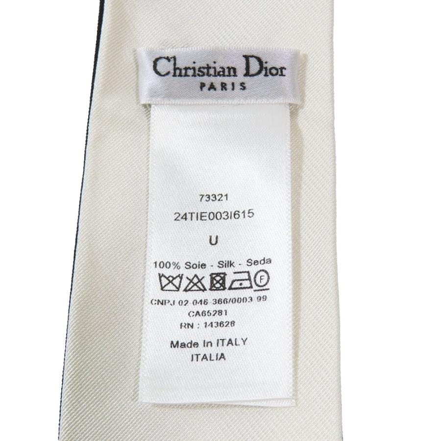 未使用 Christian Dior クリスチャンディオール シルク ナロータイ 蜂 Bee ネクタイ ネックストラップ ブラック ホワイト メンズ 古着 中古 | Christian Dior | 05
