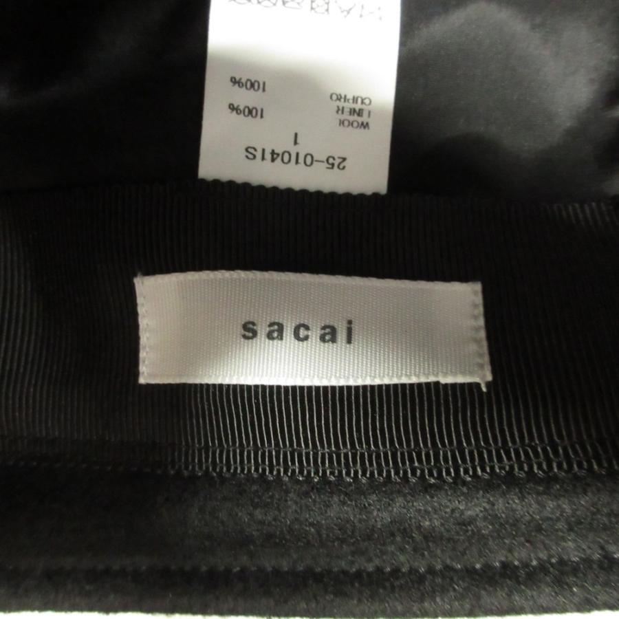 未使用 25aw sacai サカイ ウール ベルト キャップ 帽子 メルトン 2way サイズ1 黒 ブラック メンズ 古着 中古 | sacai | 07