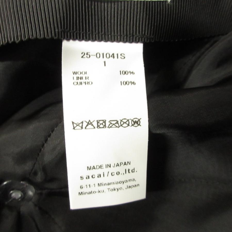 未使用 25aw sacai サカイ ウール ベルト キャップ 帽子 メルトン 2way サイズ1 黒 ブラック メンズ 古着 中古 | sacai | 08