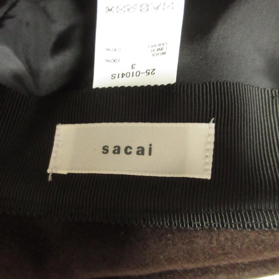 未使用 25aw sacai サカイ ウール ベルト キャップ 帽子 メルトン 2way サイズ3 茶 ブラウン メンズ 古着 中古 | sacai | 07