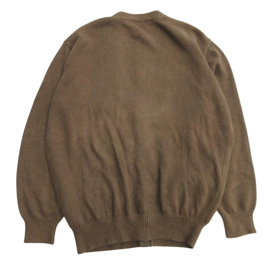 Papas パパス リネン カーディガン ニット セーター 無地 M 茶 ブラウン メンズ 古着 中古 | PAPAS | 01