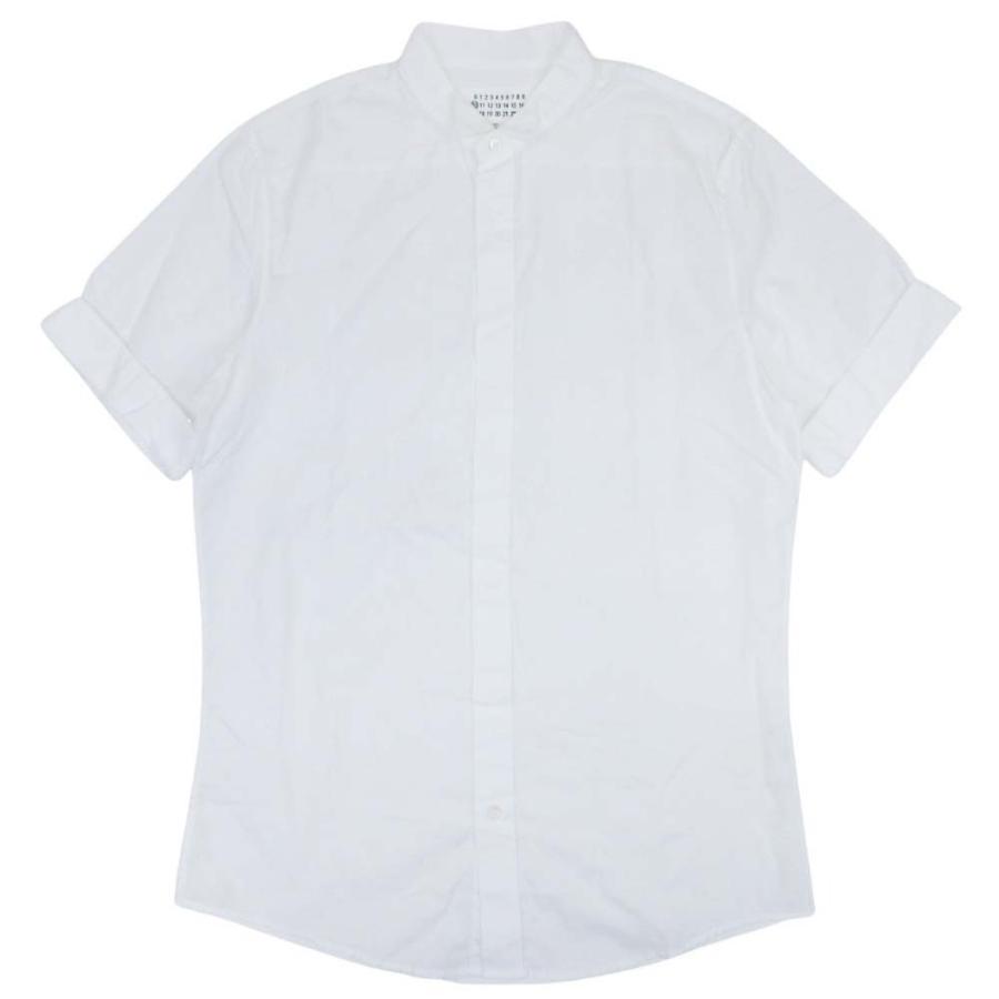 美品 Maison Margiela メゾンマルジェラ10 4ステッチ 半袖 シャツ ウィングカラー カットソー トップス コットン 46 白 ホワイト メンズ 古着 中古 | Maison Margiela