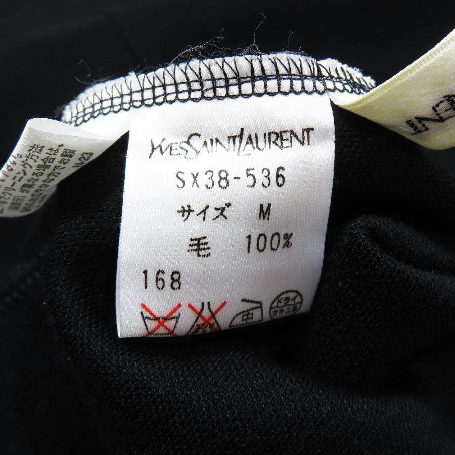 美品 YVES SAINT LAURENT イヴサンローラン ヴィンテージ YSLロゴ金ボタン ウール ニット セーター カットソー クルーネック 長袖 M黒 レディース 古着 中古 | Yves Saint Laurent | 05