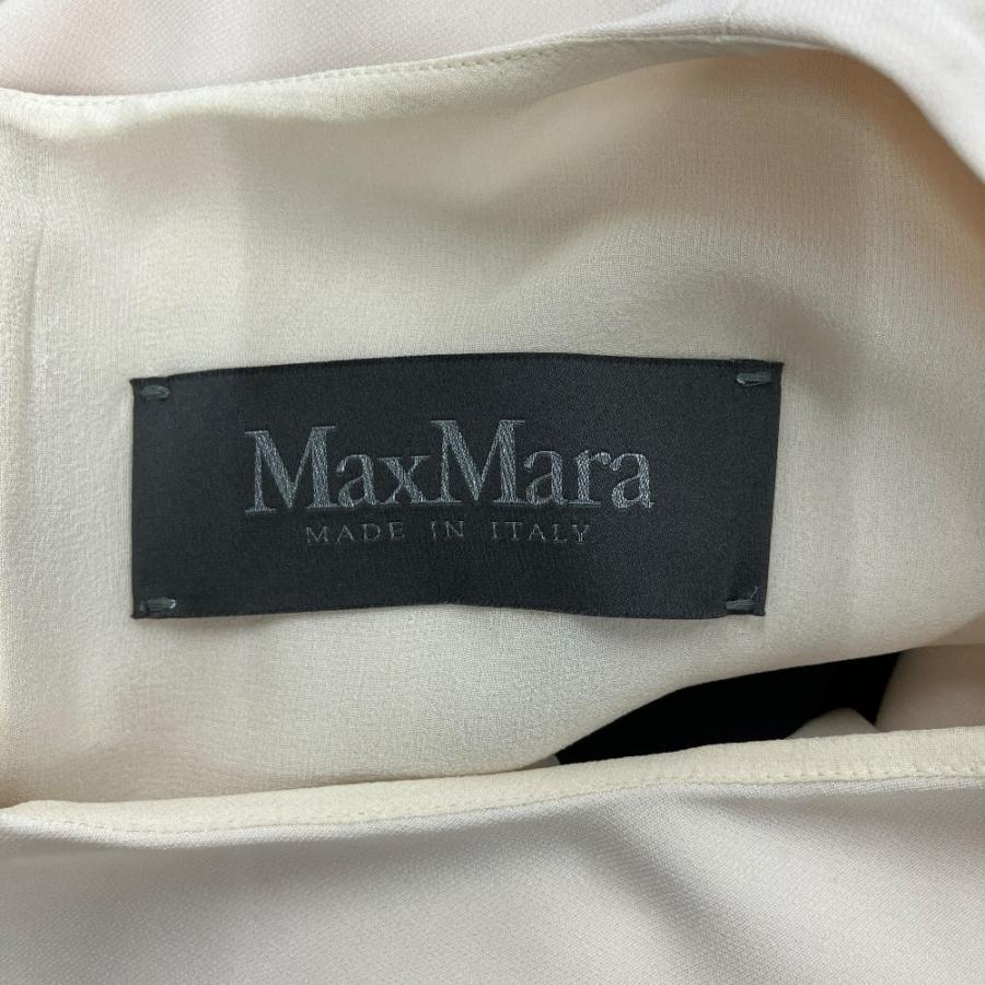 良品 MAX MARA マックスマーラ ノースリーブ ワンピース ドレス カットソー レース 40 ベージュ 黒 ブラック レディース 古着 中古 | Max Mara | 06