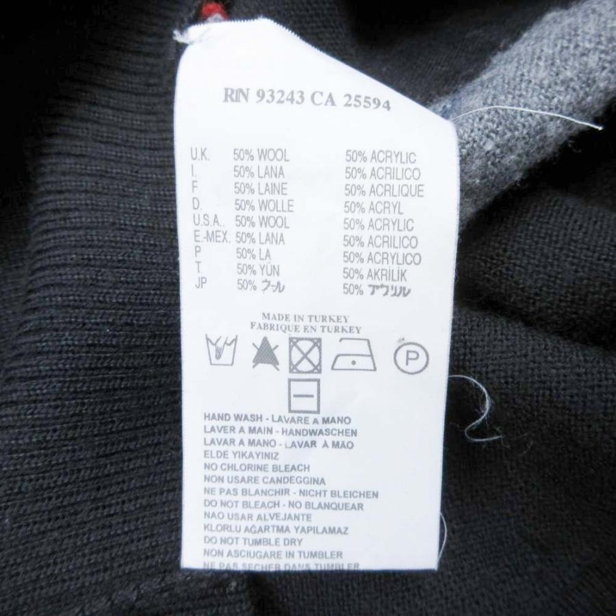 美品 DIESEL ディーゼル ニットカーディガン アーガイル チェック柄 羽織 インサイドアウト ウール ロゴボタン M 黒 ブラック メンズ 古着 中古 | DIESEL | 06