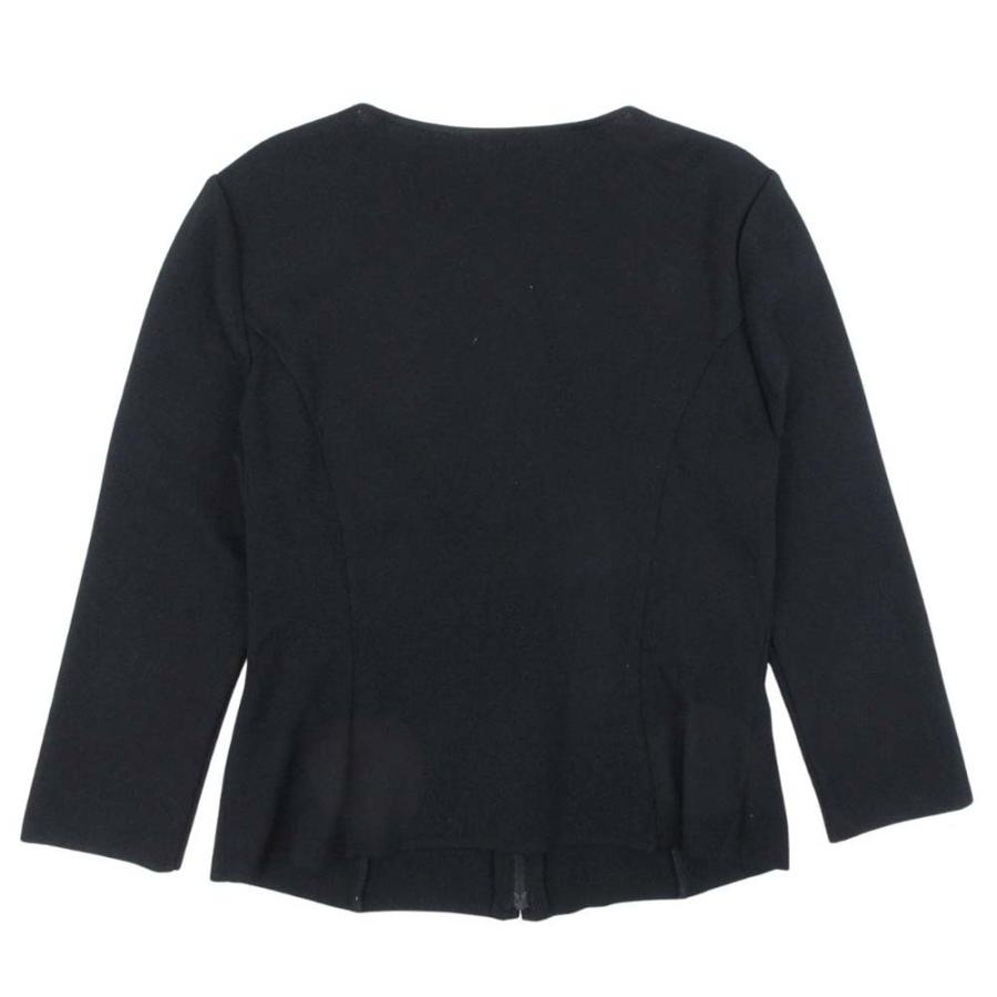 良品 FOXEY BOUTIQUE フォクシー ブティック ジップアップ 七分袖 カーディガン ニット ジャケット 羽織 42 黒 ブラック レディース 古着 中古 | FOXEY BOUTIQUE | 01